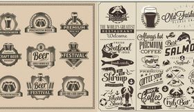 Drinks Labels free creative vector