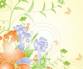Flower background art vector material