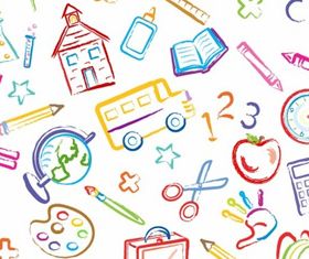 School Symbols Seamless Pattern vector