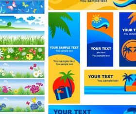 summer banner vector set
