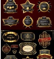 european gold label vectors graphic