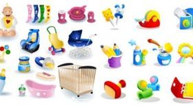 baby theme icon vectors