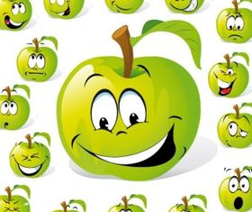 cartoon fruit expression 01 vector design
