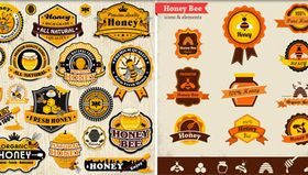 Honey Labels shiny vector