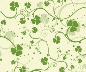 Green Seamless Floral Background set vector
