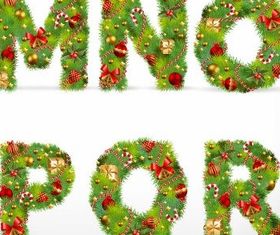 christmas ornaments composed letters 03 design vectors