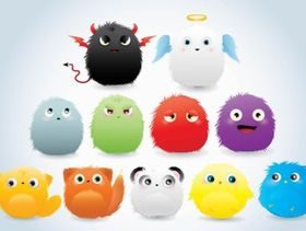 Cute Furry Cartoons vector