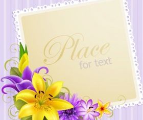 flower greeting cards 04 vector