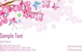 flower card template butterfly vector graphic