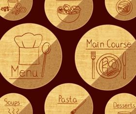 retro handpainted label 05 vectors