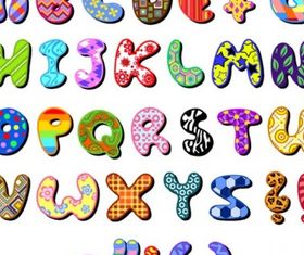 cartoon design series letters 04 vector design