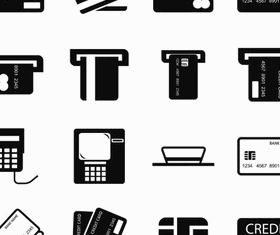 Silhouette Banking Icons 4 vector