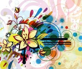 Stylish Shiny flower art background vector 01 free download