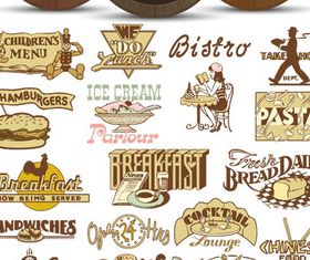 Fastfood Labels Set vector