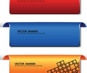 Colored web banner vector set