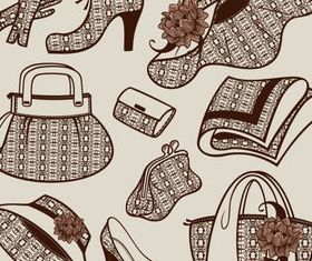 Women accessories patterns set vector