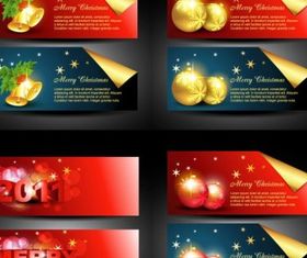 christmas banner vector set