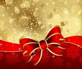 Christmas card with bow vector