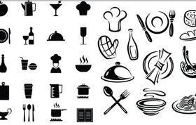 Food Black Icons vector