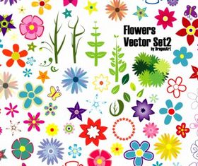 Flowers Set design vector