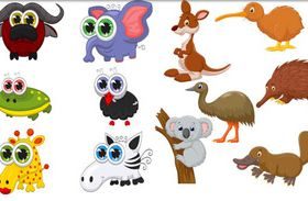 Funny Animals 3 vectors
