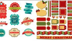 Shiny Christmas Labels vector