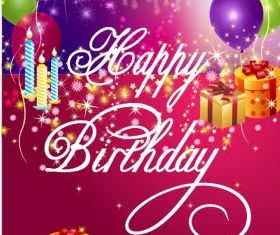 Happy Birthday elements with blurred background vector 03 free download
