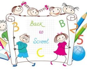 cartoon handpainted students 03 Illustration vector