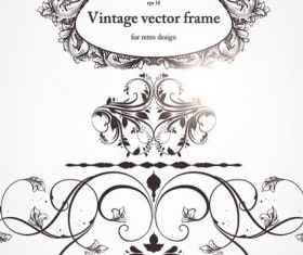 floral border and decorations 04 vector