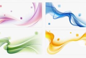 Colors Abstract Waves Background Set vectors