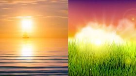 Shiny Sunset Landscapes 2 vector