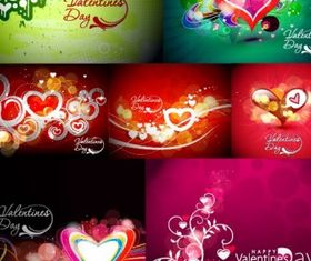 colorful love card vector set