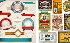 Different Labels Set vector graphics