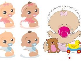 cute baby foreign vector