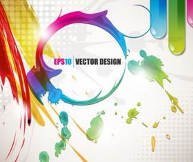 Color paint splashes background vector graphics