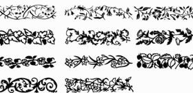 Floral borders vectors set