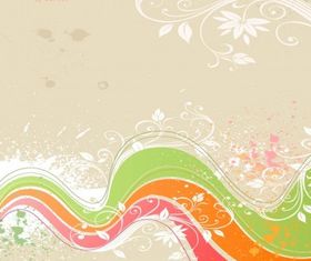Flower Grunge Background set vector