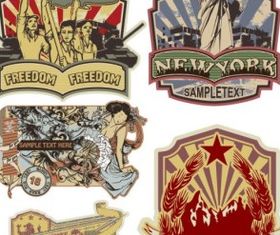 retro personality labei vector graphics