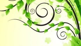 Design Element with Green Leaves vector