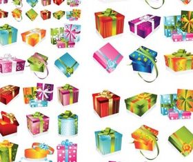 variety exquisite gift box vector