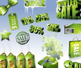 sales discount green icon vector