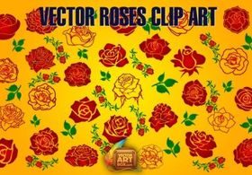 Roses Clip Art set vector