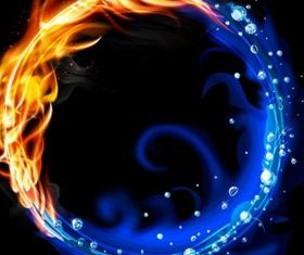 Fire and water ring art vector