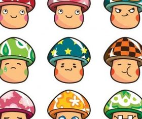 Cartoon Mushrooms Set vectors graphics
