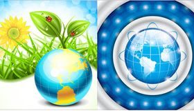 Backgrounds with Globes 7 vector