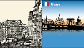 Backgrounds with Paris Set vector