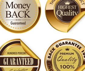 Golden Badges Set vector
