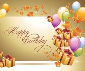 happy birthday postcard 02 vector material