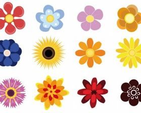 Cute Flowers free vector material