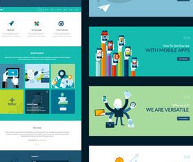 Web Flat Banners Set vectors